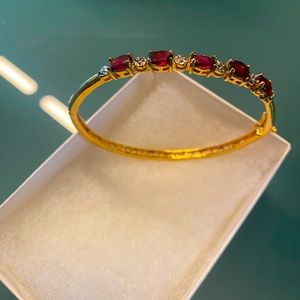 Ruby, red gold bracelet